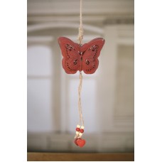 Butterfly Rustic Hanging Home Decor Hanger Homewares 40cms BRAND NEW Red   182719082147